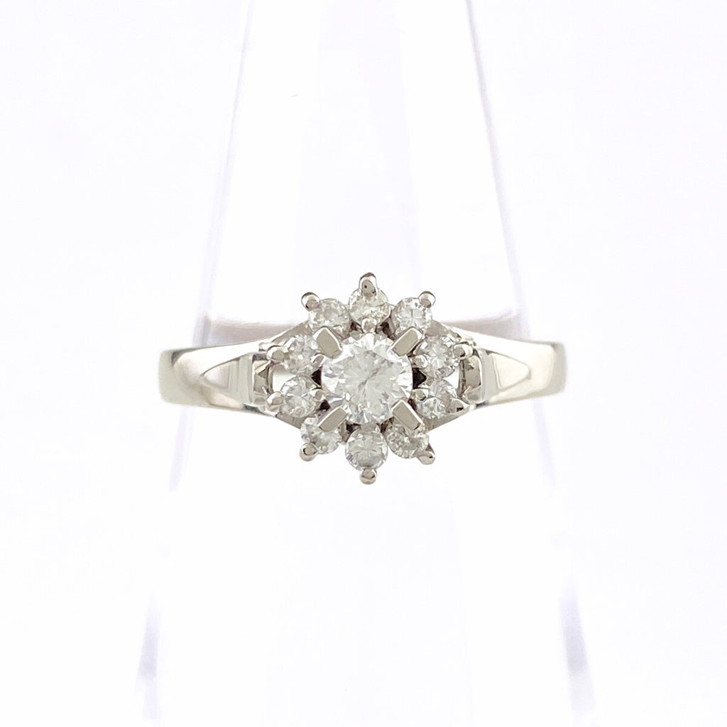 ダイヤモンド デザインリング プラチナ 指輪 メレダイヤ リング 11号 Pt900 ダイヤモンド レディース 【中古】nbjwl