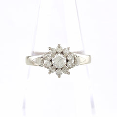 ダイヤモンド デザインリング プラチナ 指輪 メレダイヤ リング 11号 Pt900 ダイヤモンド レディース 【中古】nbjwl