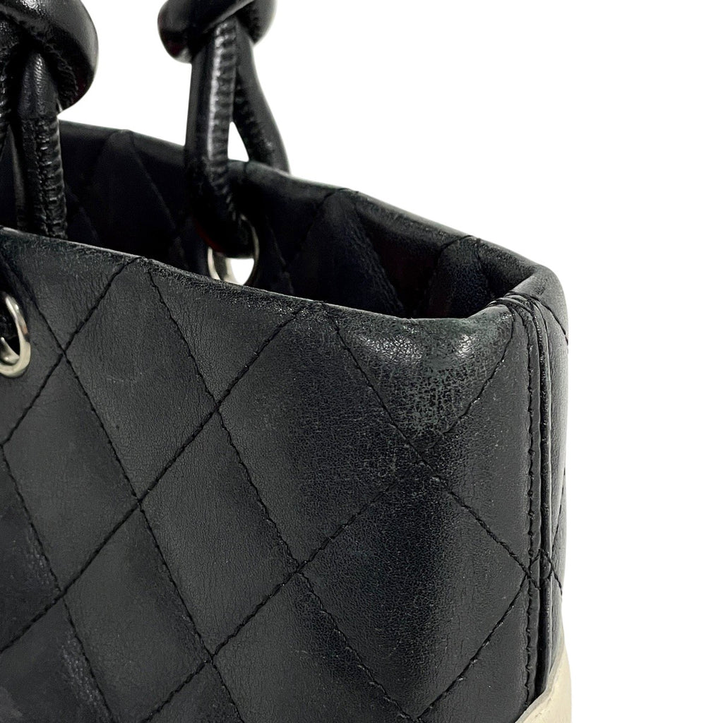 シャネル カンボンライン ミディアム トートバッグ ココマーク ハンドバッグ トートバッグ レザー ブラック A25167 レディース 【中古】brbag