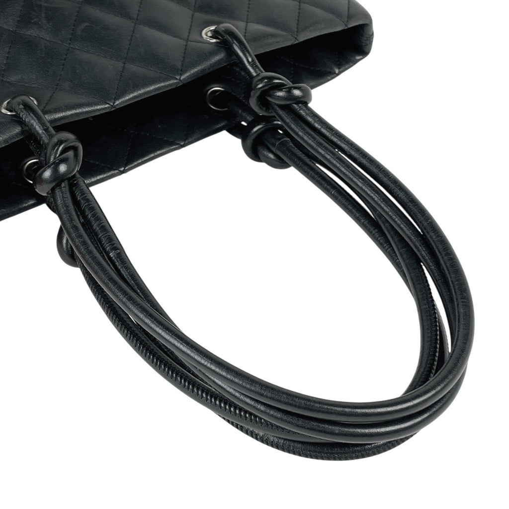 シャネル カンボンライン ミディアム トートバッグ ココマーク ハンドバッグ トートバッグ レザー ブラック A25167 レディース 【中古】brbag