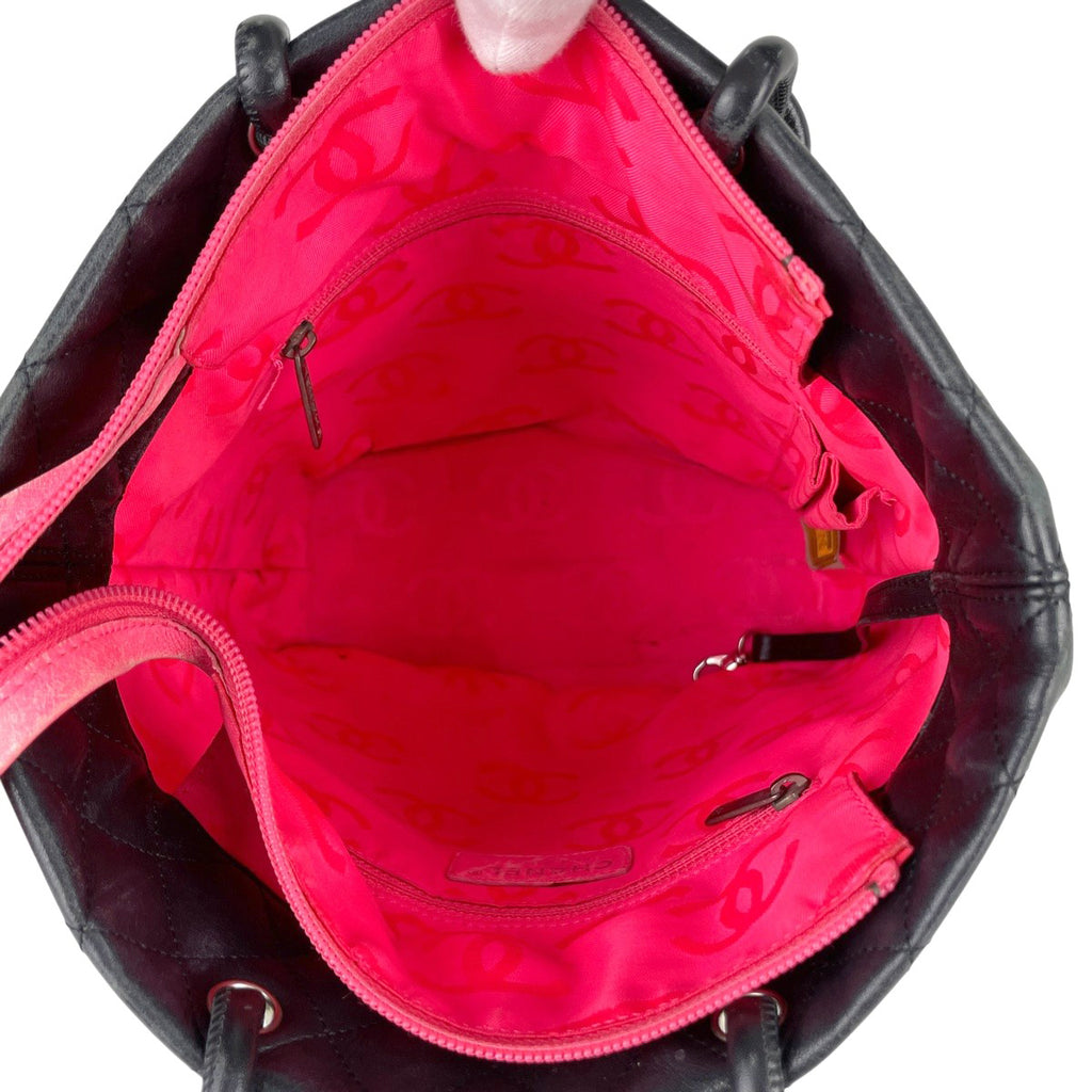 シャネル カンボンライン ミディアム トートバッグ ココマーク ハンドバッグ トートバッグ レザー ブラック A25167 レディース 【中古】brbag