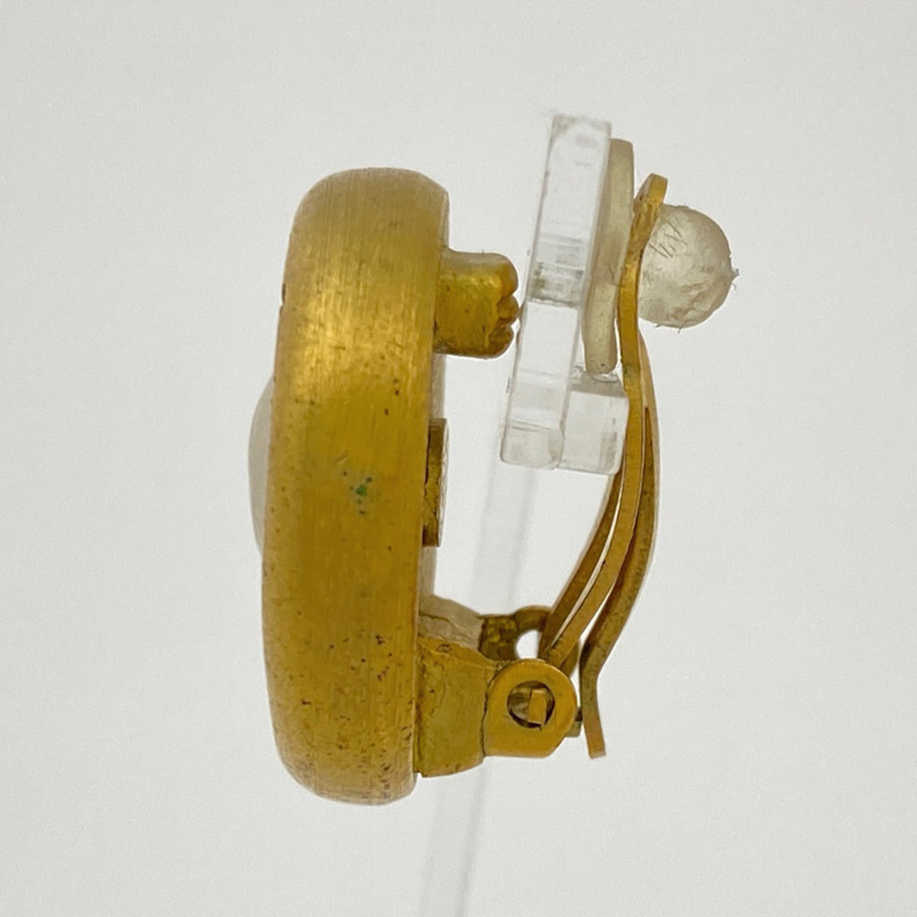 シャネル ロゴ フェイクパール イヤリング ラウンド イヤリング GP フェイクパール ゴールド ホワイト レディース 【中古】bracc