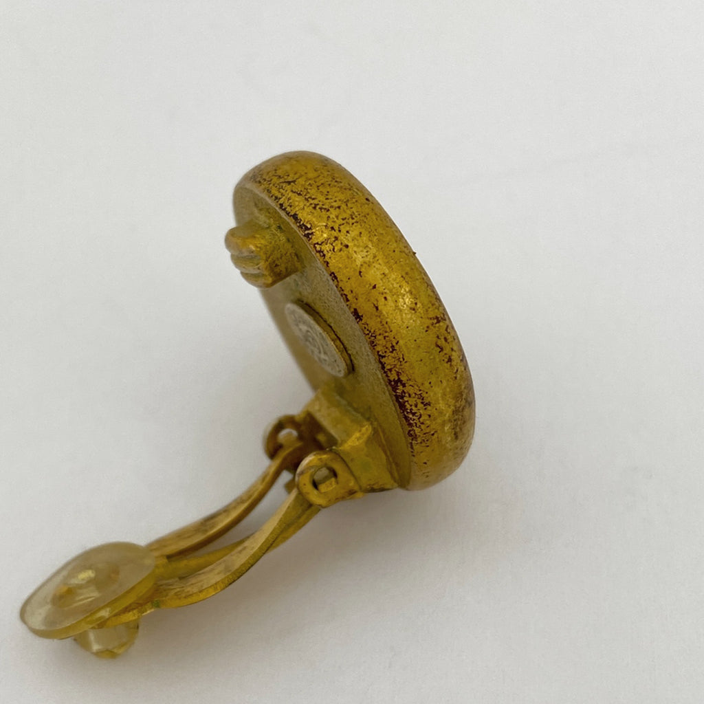 シャネル ロゴ フェイクパール イヤリング ラウンド イヤリング GP フェイクパール ゴールド ホワイト レディース 【中古】bracc