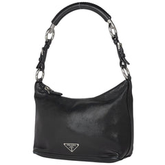 プラダ ロゴプレート ショルダーバッグ ハンドバッグ ワンショルダー ショルダーバッグ レザー ネロ(ブラック) レディース 【中古】brbag