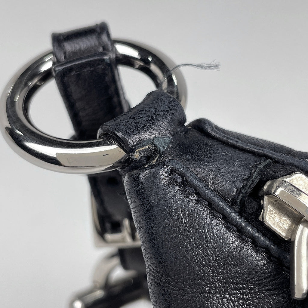 プラダ ロゴプレート ショルダーバッグ ハンドバッグ ワンショルダー ショルダーバッグ レザー ネロ(ブラック) レディース 【中古】brbag