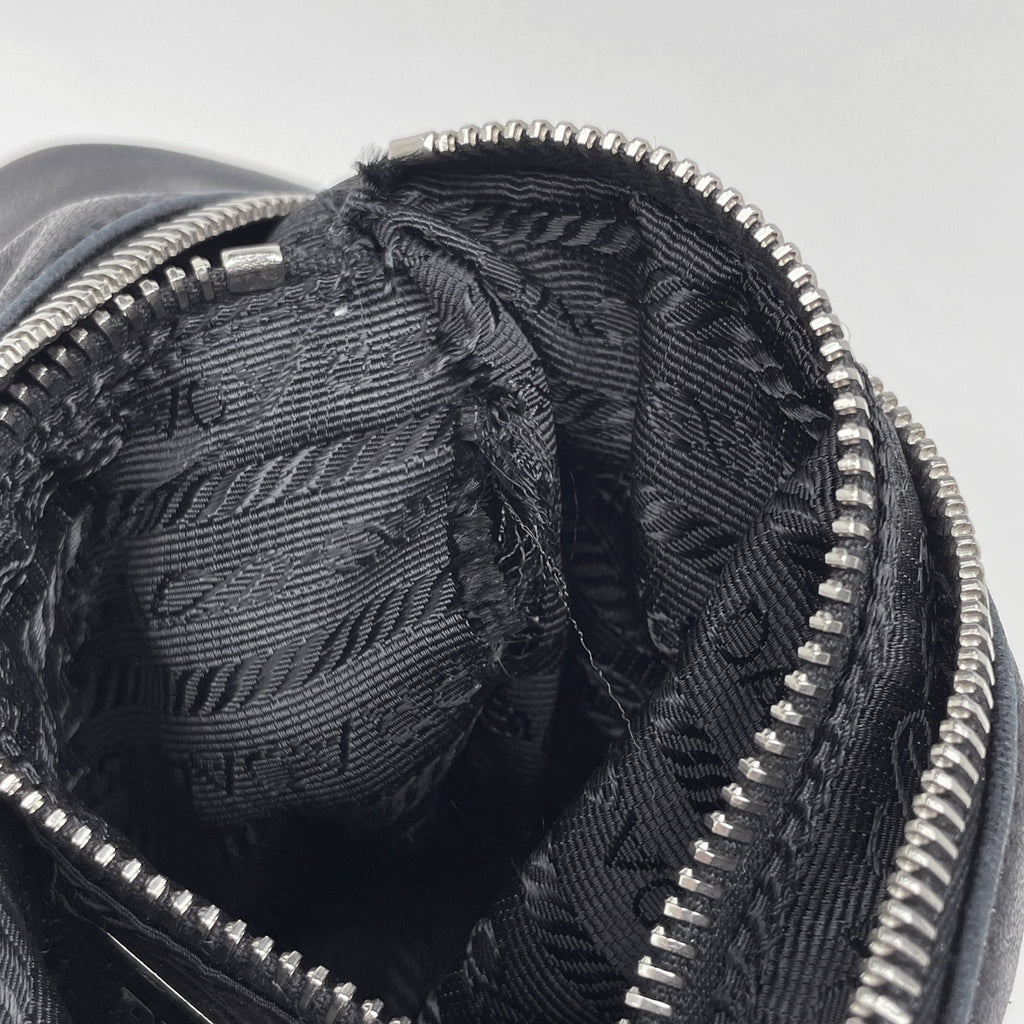 プラダ ロゴプレート ショルダーバッグ ハンドバッグ ワンショルダー ショルダーバッグ レザー ネロ(ブラック) レディース 【中古】brbag