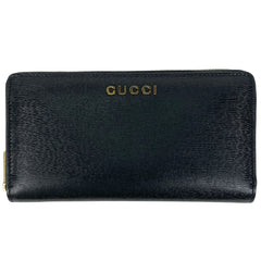 グッチ ロゴ ラウンドファスナー 長財布 ラウンドジップ 長財布 レザー ブラック 772642 レディース 【中古】brbag