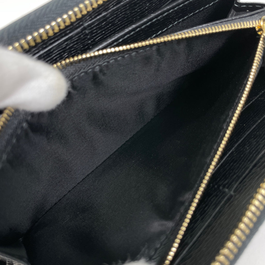 グッチ ロゴ ラウンドファスナー 長財布 ラウンドジップ 長財布 レザー ブラック 772642 レディース 【中古】brbag