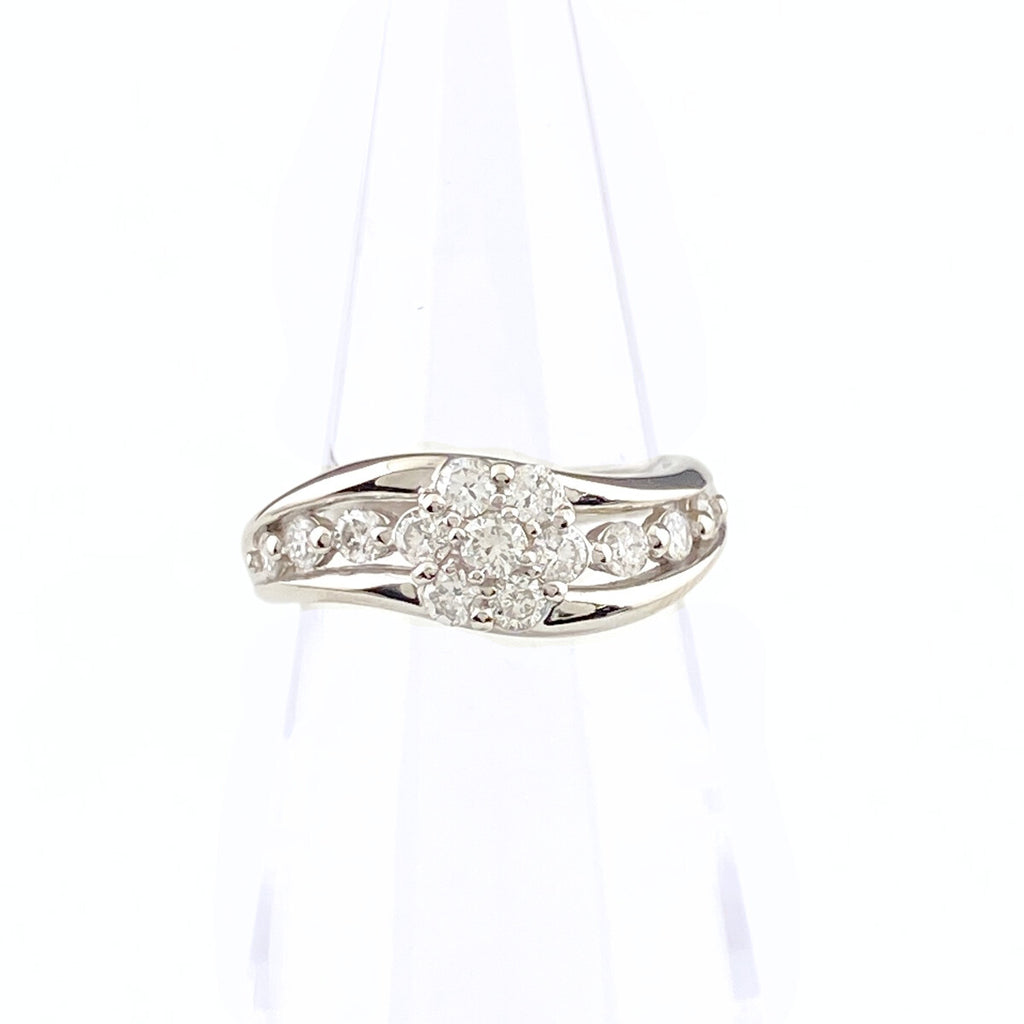 メレダイヤ デザインリング プラチナ 指輪 リング 8.5号 Pt900 ダイヤモンド レディース 【中古】nbjwl