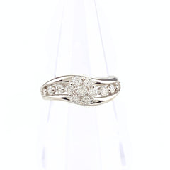 メレダイヤ デザインリング プラチナ 指輪 リング 8.5号 Pt900 ダイヤモンド レディース 【中古】nbjwl