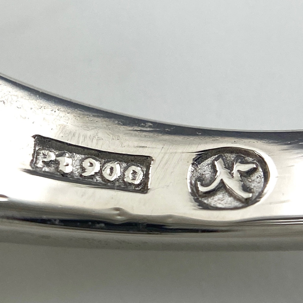 エメラルド デザインリング プラチナ 指輪 メレダイヤ リング 11号 Pt900 エメラルド ダイヤモンド レディース 【中古】nbjwl