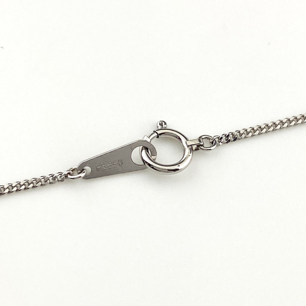 サファイア デザインネックレス プラチナ ペンダント メレダイヤ ネックレス Pt850 サファイア ダイヤモンド レディース 【中古】nbjwl