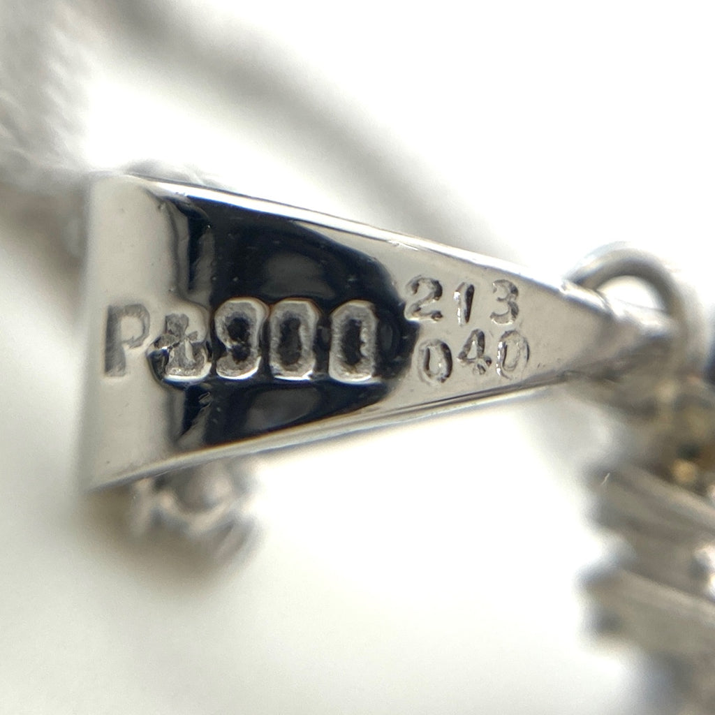 サファイア デザインネックレス プラチナ ペンダント メレダイヤ ネックレス Pt850 サファイア ダイヤモンド レディース 【中古】nbjwl