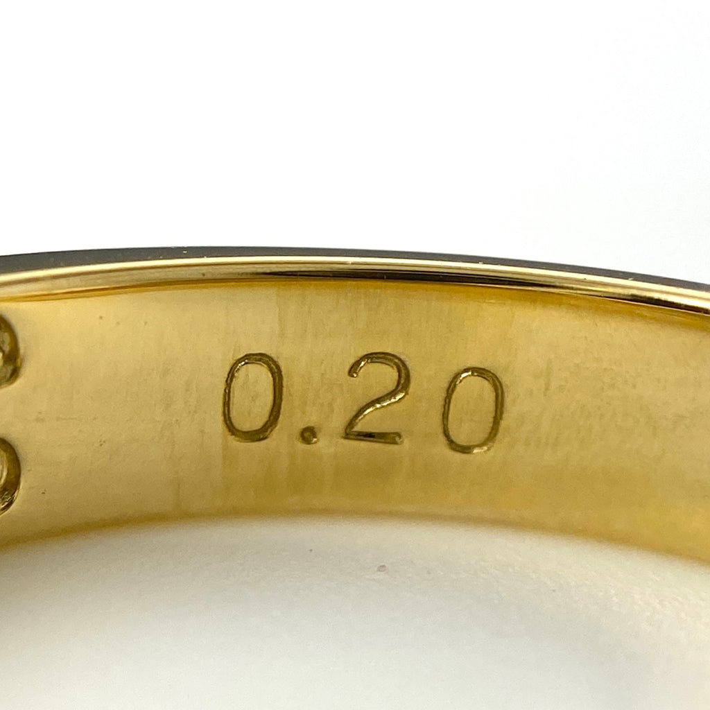 ルビー デザインリング YG イエローゴールド 指輪メレダイヤ リング 9.5号 K18 ルビー ダイヤモンド レディース 【中古】nbjwl