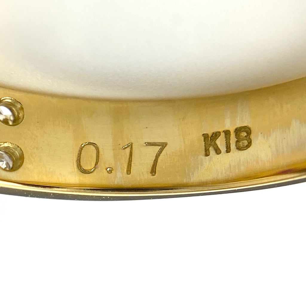 ルビー デザインリング YG イエローゴールド 指輪メレダイヤ リング 9.5号 K18 ルビー ダイヤモンド レディース 【中古】nbjwl