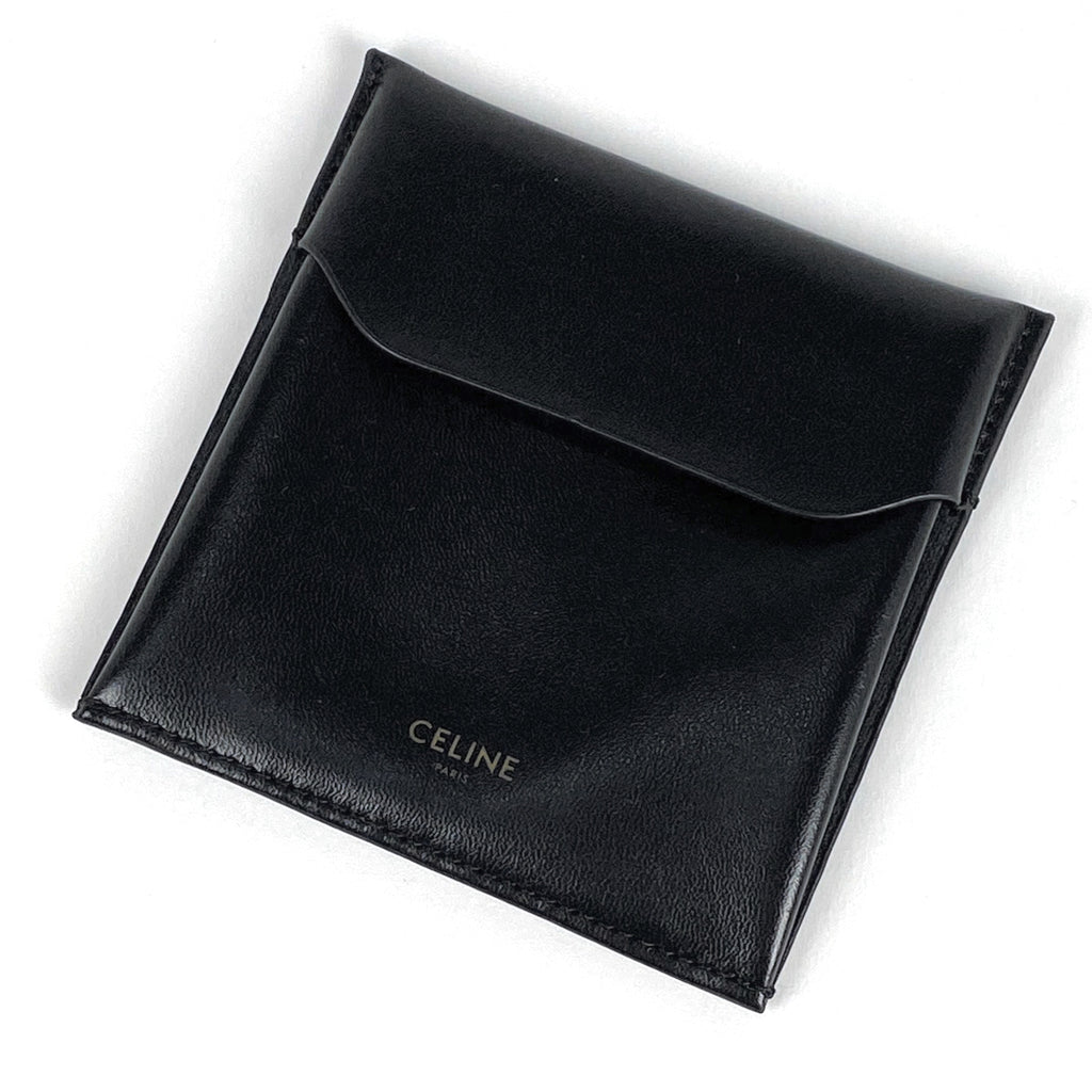 セリーヌ デザイン ネックレス ロング ペンダント ネックレス GP ブラック ゴールド レディース 【中古】bracc