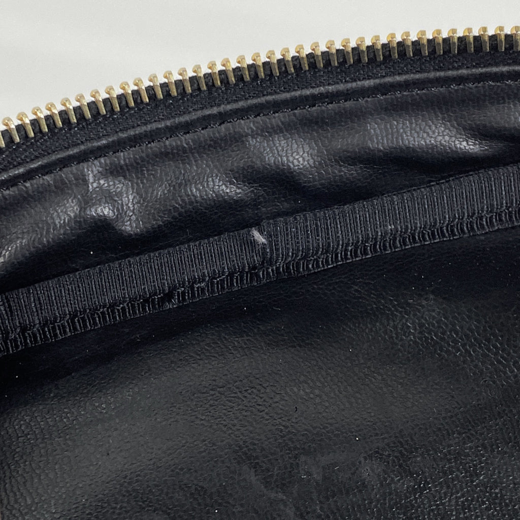 シャネル ココマーク バニティバッグ メイク コスメ 化粧ポーチ キャビアスキン ブラック レディース 【中古】brbag