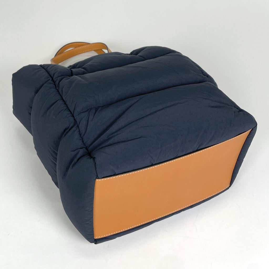 モンクレール トート ミディアム ロゴ ハンドバッグ トートバッグ ネイビー ブラウン H209E5D00006 レディース 【中古】brbag