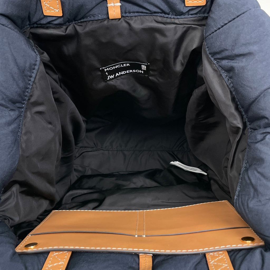 モンクレール トート ミディアム ロゴ ハンドバッグ トートバッグ ネイビー ブラウン H209E5D00006 レディース 【中古】brbag