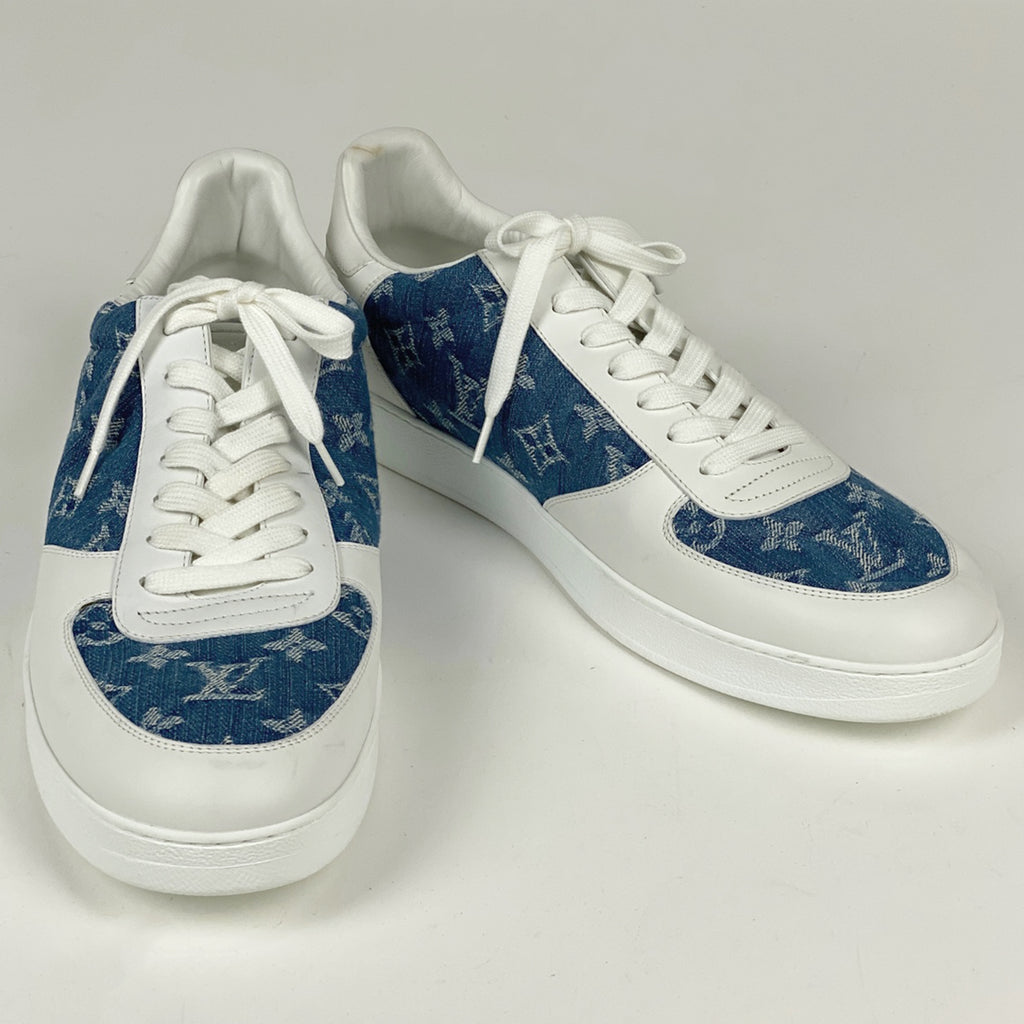 ルイ・ヴィトン リヴォリ ライン スニーカー モノグラム ローカット 靴 スニーカー モノグラムデニム ホワイト ブルー メンズ 【中古】brapp
