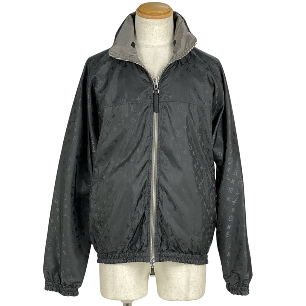 ルイ・ヴィトン モノグラム柄 リバーシブル ナイロンジャケット ブルゾン ダブルジップ アウター ナイロンジャケット ブラック グレー メンズ 【中古】brapp