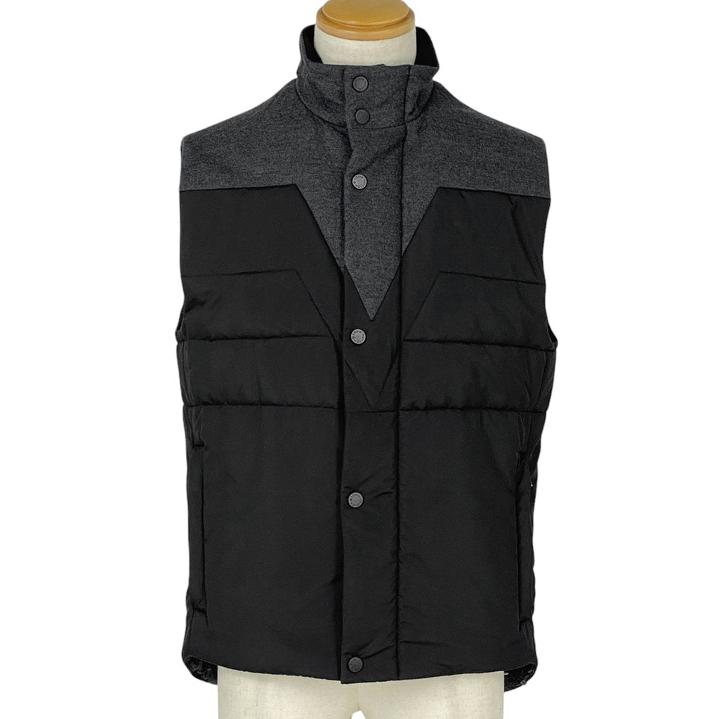ルイ・ヴィトン ロゴボタン ベスト 切り替え アウター その他ジャケット ブラック グレー メンズ 【中古】brapp