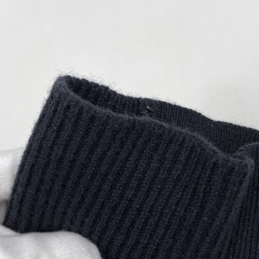 ルイ・ヴィトン ハーフアンドハーフ モノグラム柄 セーター ニット クルーネック トップス セーター カシミヤ ウール ネイビー メンズ 【中古】brapp