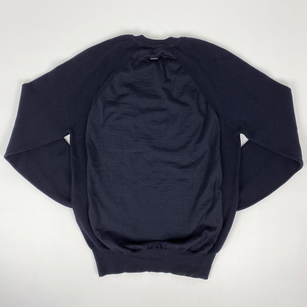 ルイ・ヴィトン ステープルズ エディション ニット ロゴ クルーネック セーター トップス ニット ウール ネイビー メンズ 【中古】brapp