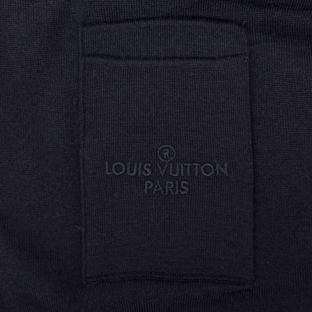 ルイ・ヴィトン ステープルズ エディション ニット ロゴ クルーネック セーター トップス ニット ウール ネイビー メンズ 【中古】brapp