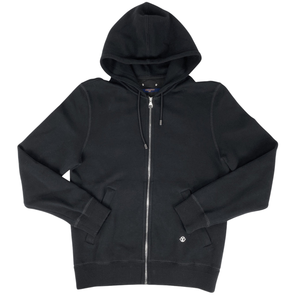ルイ・ヴィトン ロゴ ジップアップ パーカー LV トップス パーカー コットン ナイロン ブラック メンズ 【中古】brapp