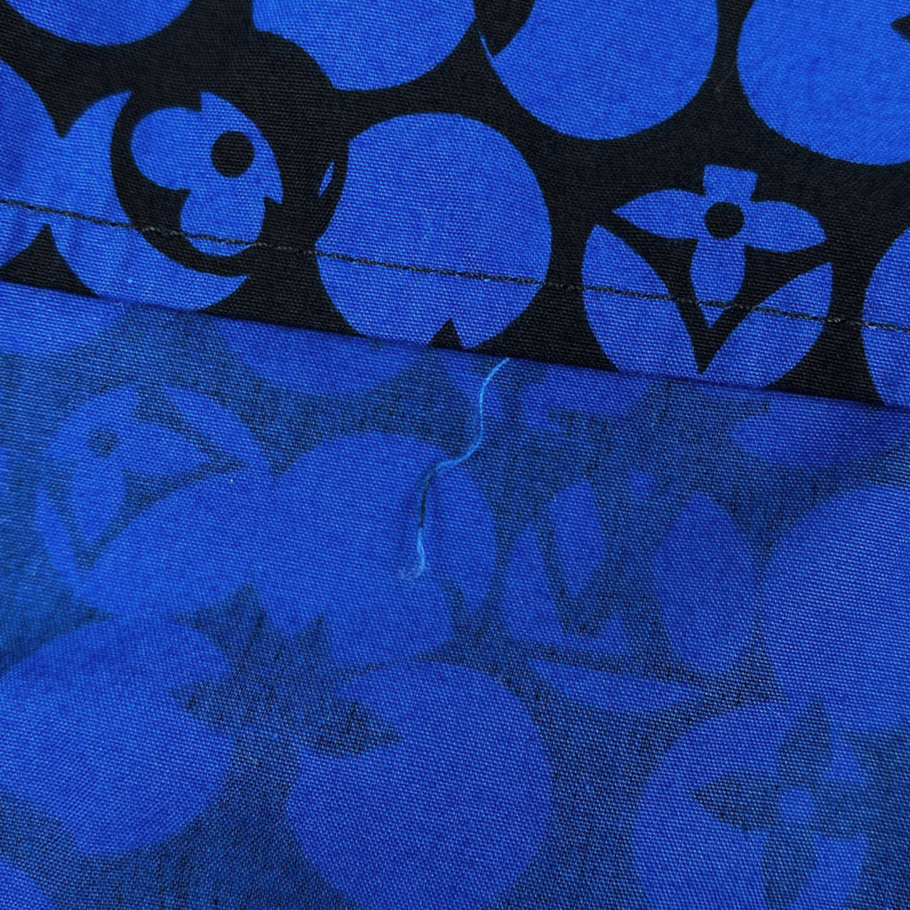 ルイ・ヴィトン パーフォレーテッド モノグラムパターン DNA 長袖シャツ 19AW LV トップス 長袖シャツ コットン ブルー ブラック メンズ 【中古】brapp