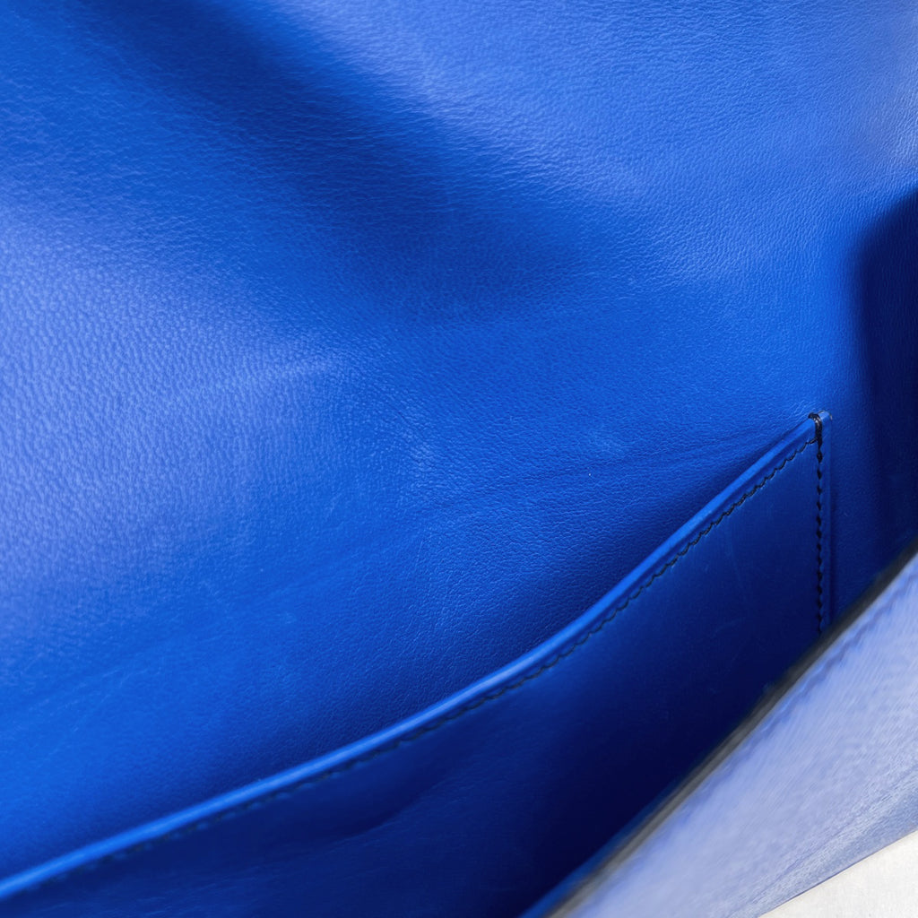 エルメス ロゴ クラッチバッグ Hロゴ クラッチバッグ クシュベル ブルー 〇V レディース 【中古】brbag