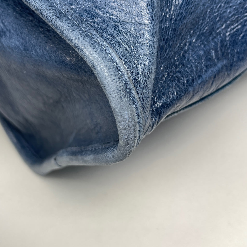 バレンシアガ ザ シティ 2WAY ショルダーバッグ クラシック ハンドバッグ レザー ブルー 115748 レディース 【中古】brbag