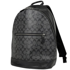 コーチ シグネチャー リュックサック ロゴ バックパック リュック コーティングキャンバス ブラック F78756 レディース 【中古】brbag