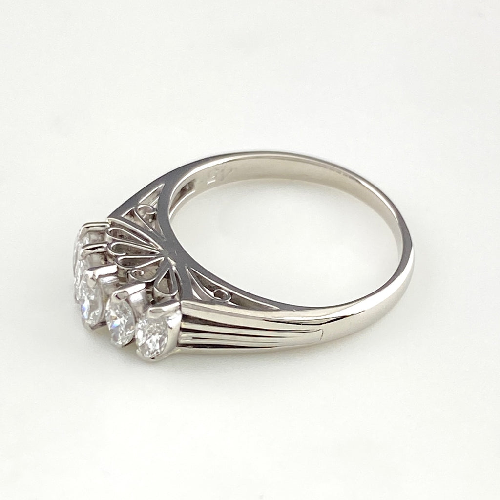 メレダイヤ デザインリング プラチナ 指輪 リング 8号 Pt900 ダイヤモンド レディース 【中古】nbjwl