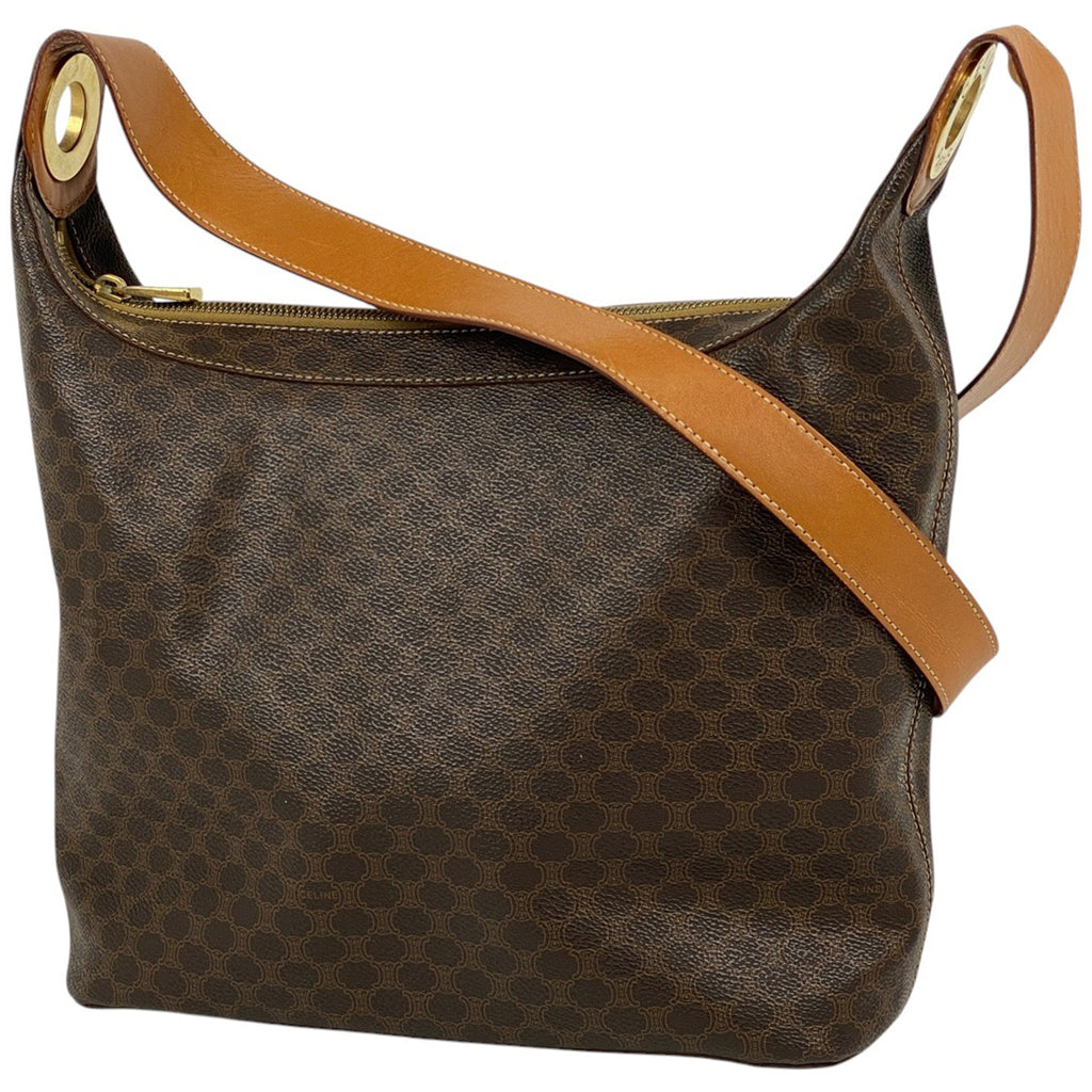 セリーヌ マカダム柄 ショルダーバッグ ワンショルダー サークルロゴ ショルダーバッグ コーティングキャンバス ブラウン レディース 【中古】brbag