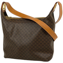 セリーヌ マカダム柄 ショルダーバッグ ワンショルダー サークルロゴ ショルダーバッグ コーティングキャンバス ブラウン レディース 【中古】brbag