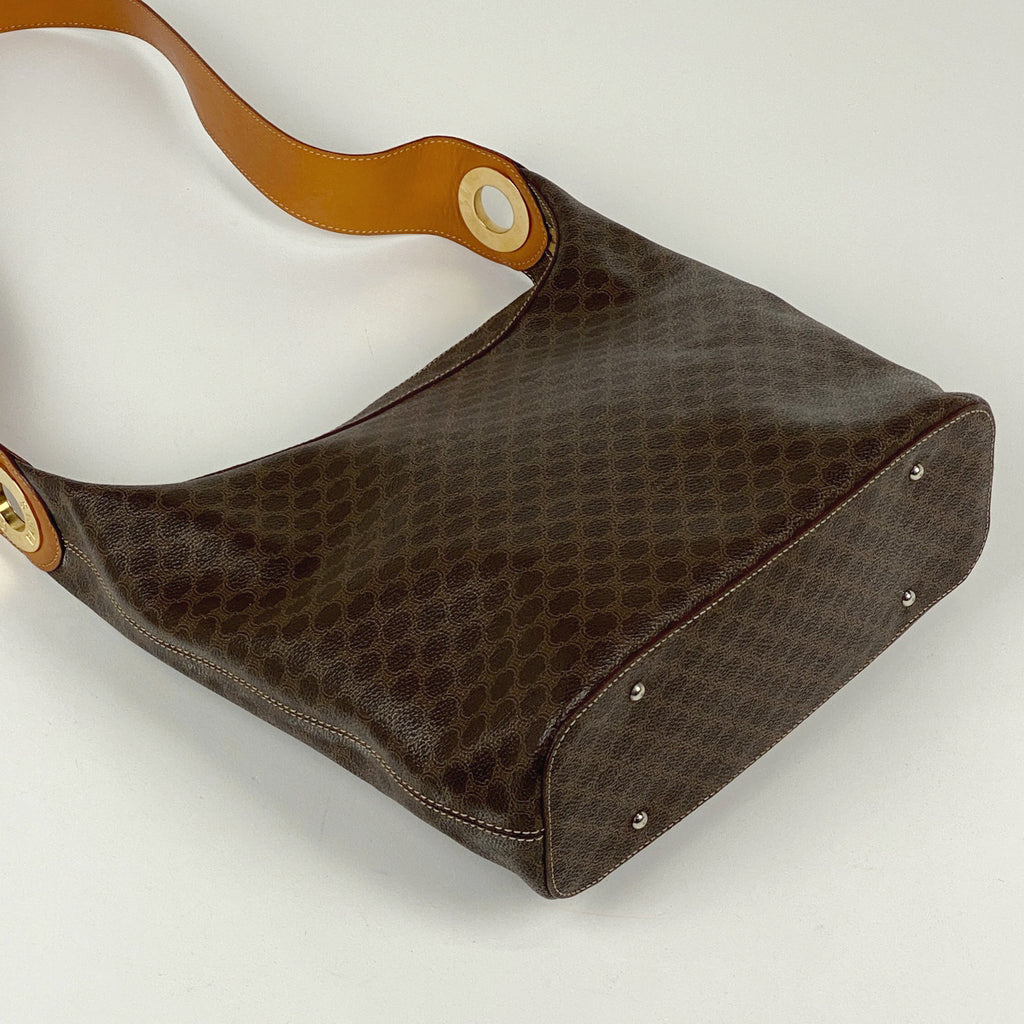 セリーヌ マカダム柄 ショルダーバッグ ワンショルダー サークルロゴ ショルダーバッグ コーティングキャンバス ブラウン レディース 【中古】brbag