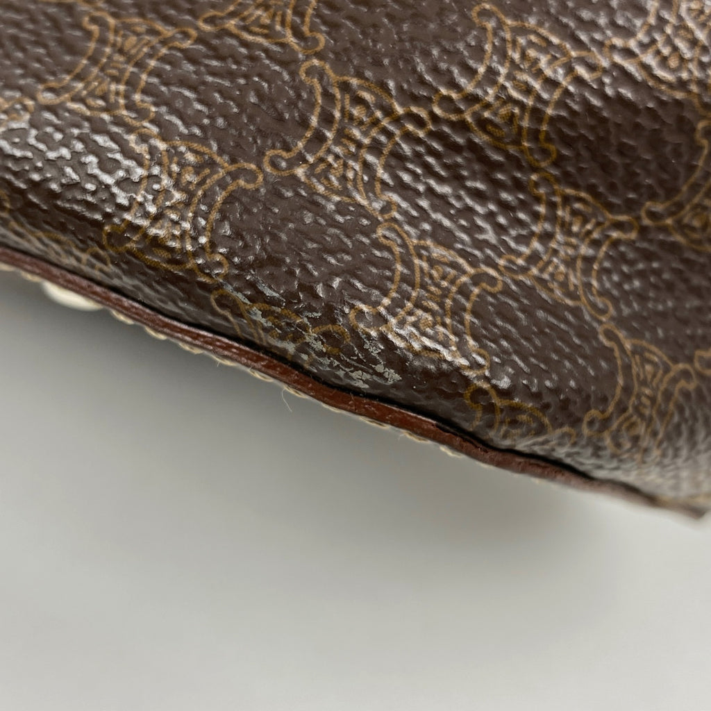 セリーヌ マカダム柄 ショルダーバッグ ワンショルダー サークルロゴ ショルダーバッグ コーティングキャンバス ブラウン レディース 【中古】brbag