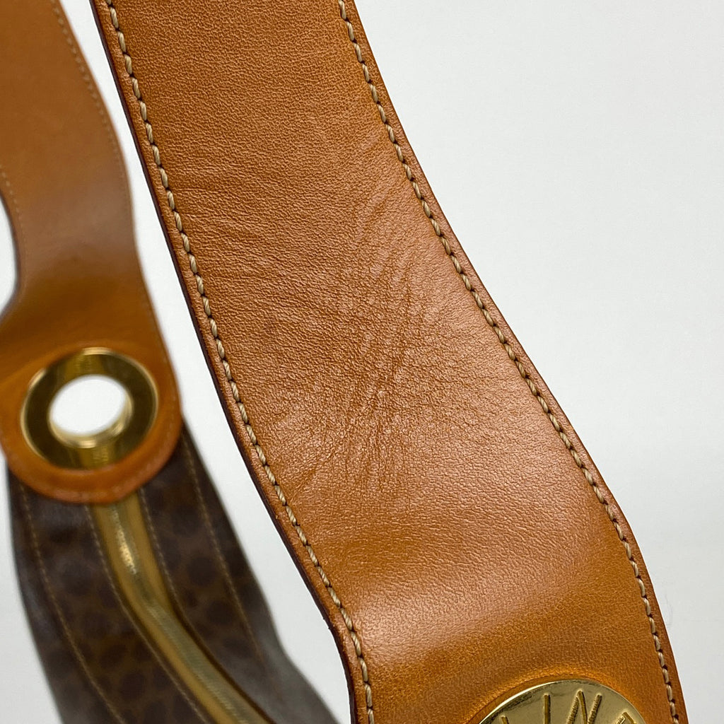 セリーヌ マカダム柄 ショルダーバッグ ワンショルダー サークルロゴ ショルダーバッグ コーティングキャンバス ブラウン レディース 【中古】brbag