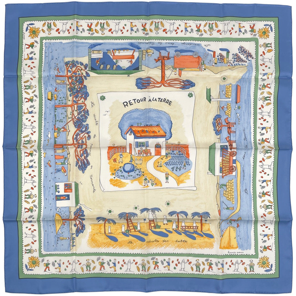 エルメス HERMES カレ 90 RETOUR A LA TERRE 故郷に帰る スカーフ