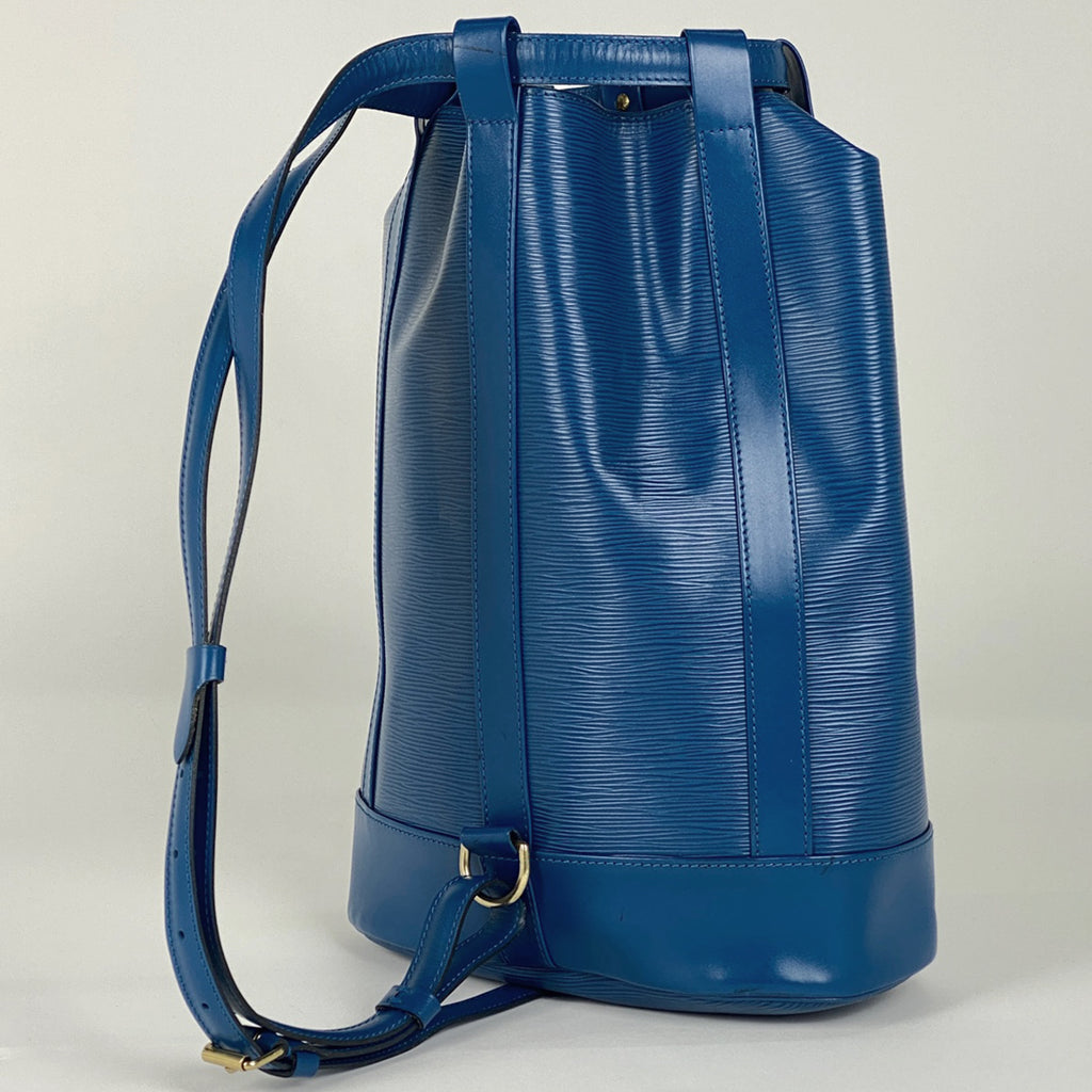 ルイ・ヴィトン ランドネ PM 肩掛け 巾着型 ショルダーバッグ エピ トレドブルー M52355 レディース 【中古】brbag