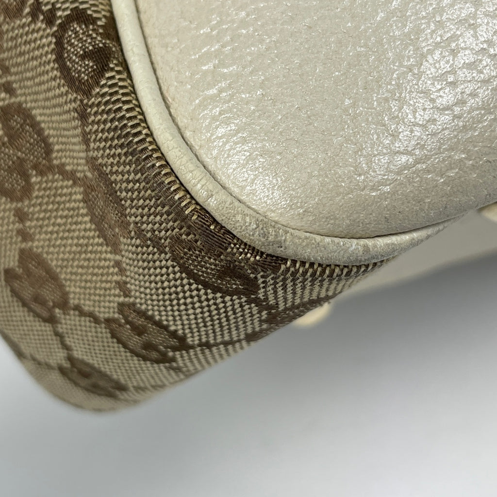 グッチ プリンシー トートバッグ リボン ショルダーバッグ シェリーライン ウェブ トートバッグ GGキャンバス ベージュ 163805 レディース 【中古】brbag