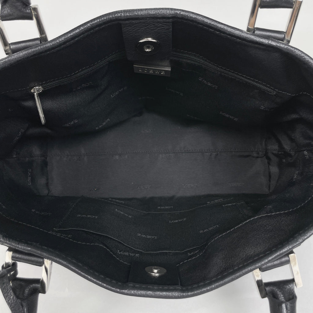 ロエベ アナグラム ハンドバッグ 手提げ ハンドバッグ レザー ブラック レディース 【中古】brbag