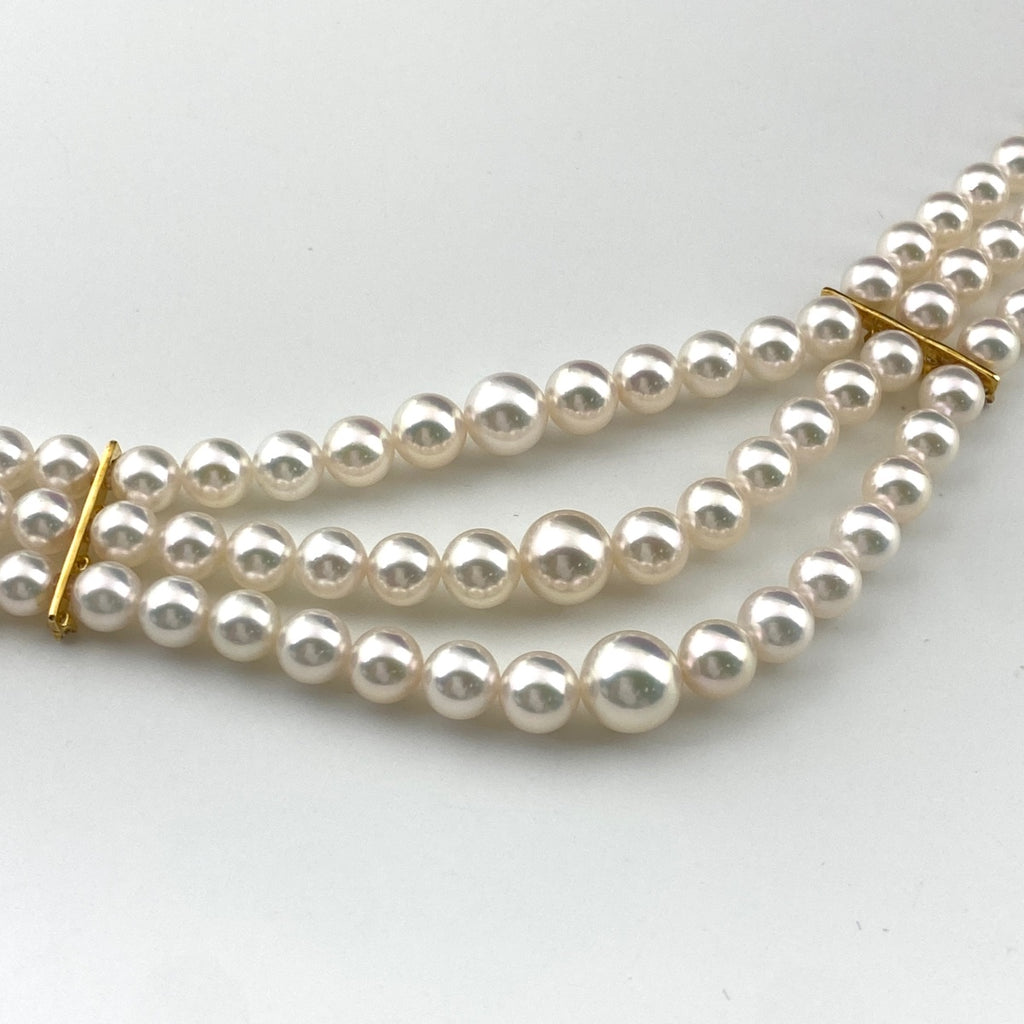 ミキモト パール デザインネックレス YG イエローゴールド 真珠 メレダイヤ ネックレス K18 パール レディース 【中古】brjwl