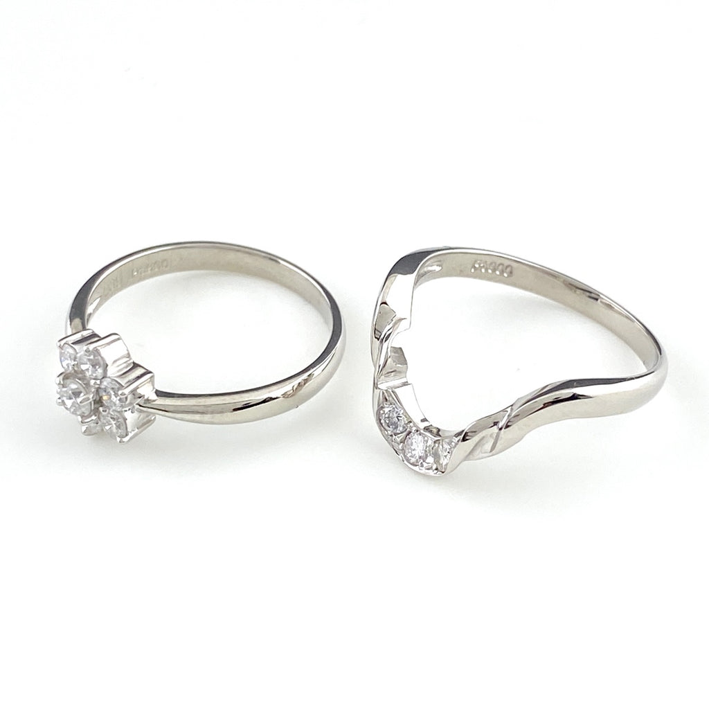 メレダイヤ デザインリング プラチナ 指輪 リング 10.5号 Pt900 ダイヤモンド レディース 【中古】nbjwl