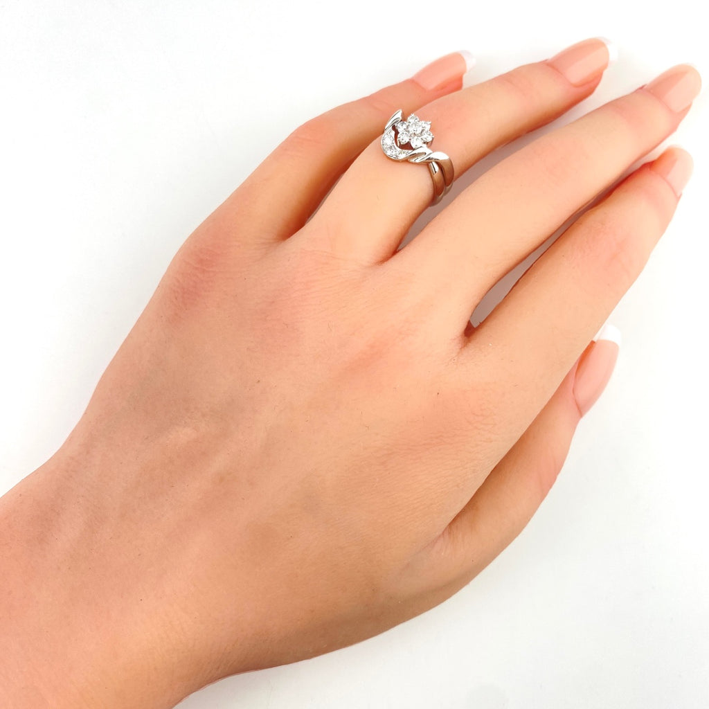 メレダイヤ デザインリング プラチナ 指輪 リング 10.5号 Pt900 ダイヤモンド レディース 【中古】nbjwl