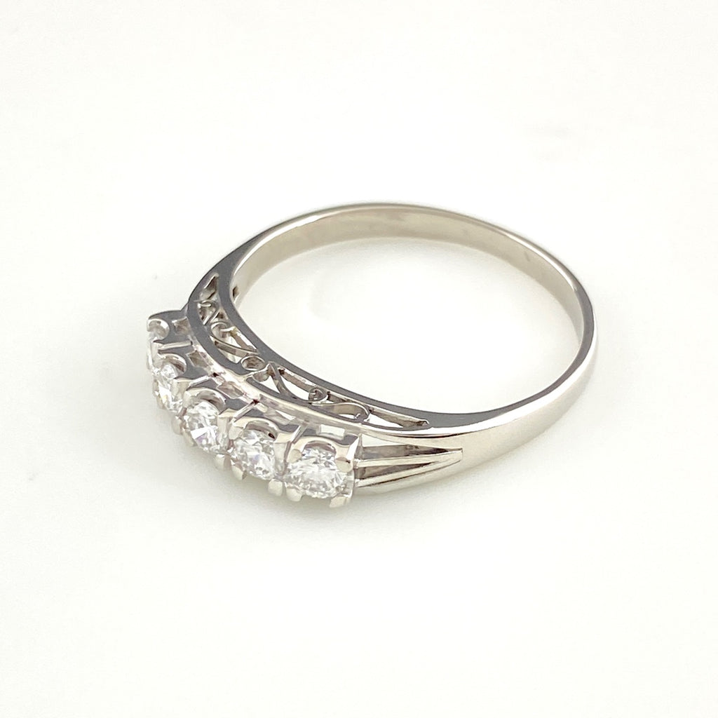 ダイヤモンド デザインリング プラチナ 指輪 リング 12号 Pt900 ダイヤモンド レディース 【中古】nbjwl