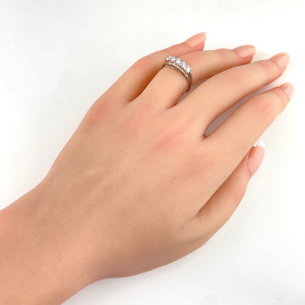 ダイヤモンド デザインリング プラチナ 指輪 リング 12号 Pt900 ダイヤモンド レディース 【中古】nbjwl