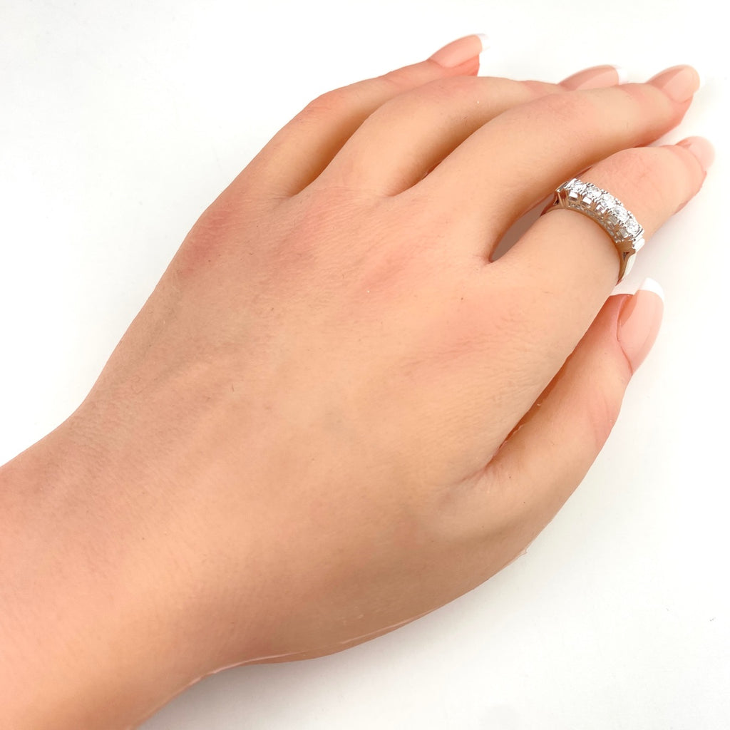 メレダイヤ デザインリング プラチナ 指輪 リング 12.5号 Pt900 ダイヤモンド レディース 【中古】nbjwl